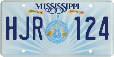 MS license plate HJR124