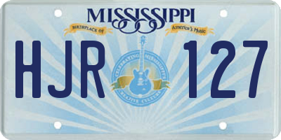 MS license plate HJR127