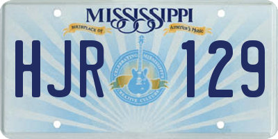 MS license plate HJR129