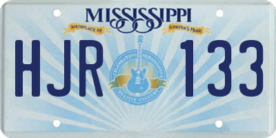MS license plate HJR133