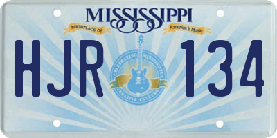 MS license plate HJR134
