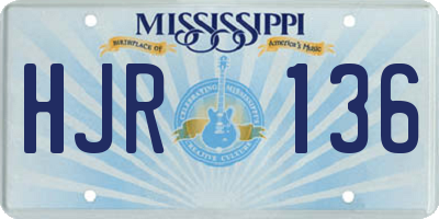 MS license plate HJR136