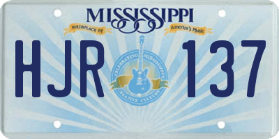 MS license plate HJR137