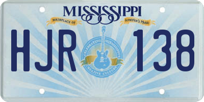 MS license plate HJR138