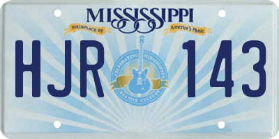 MS license plate HJR143