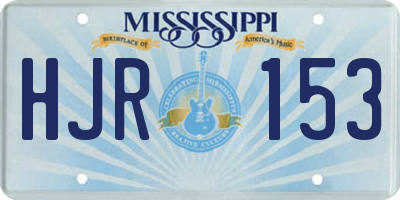 MS license plate HJR153
