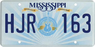 MS license plate HJR163