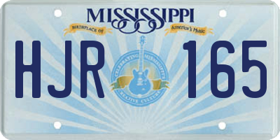 MS license plate HJR165