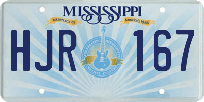 MS license plate HJR167