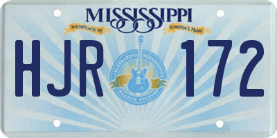 MS license plate HJR172