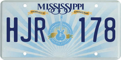 MS license plate HJR178
