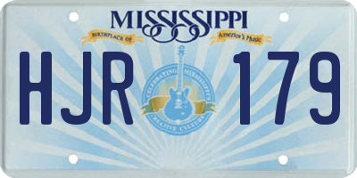 MS license plate HJR179