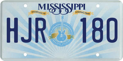 MS license plate HJR180
