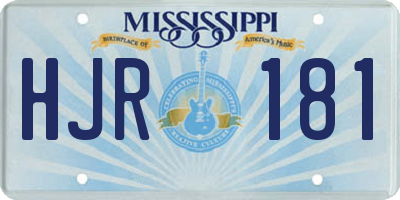 MS license plate HJR181