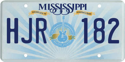 MS license plate HJR182