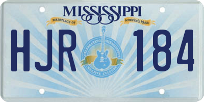 MS license plate HJR184