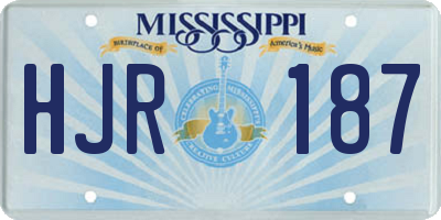 MS license plate HJR187