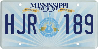 MS license plate HJR189