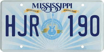 MS license plate HJR190