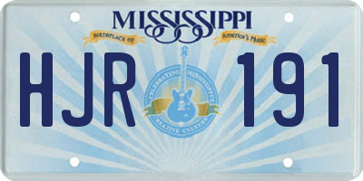 MS license plate HJR191