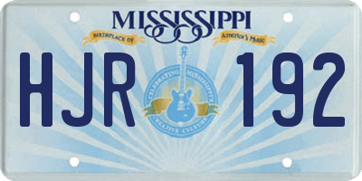 MS license plate HJR192