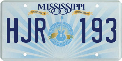 MS license plate HJR193