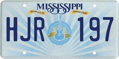 MS license plate HJR197