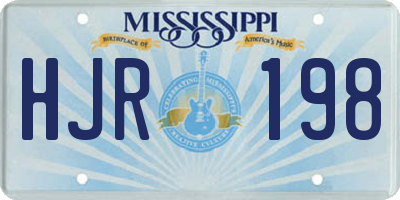 MS license plate HJR198