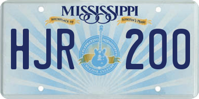 MS license plate HJR200