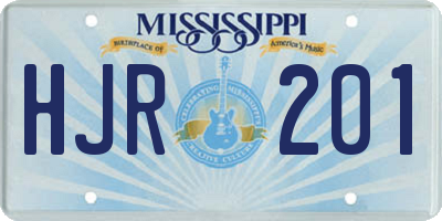 MS license plate HJR201