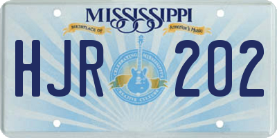 MS license plate HJR202