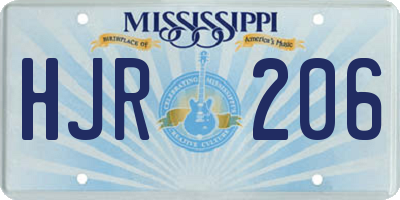 MS license plate HJR206