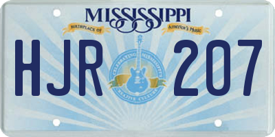 MS license plate HJR207