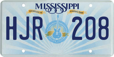 MS license plate HJR208