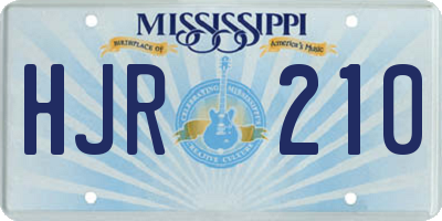 MS license plate HJR210