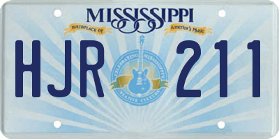 MS license plate HJR211