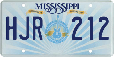 MS license plate HJR212