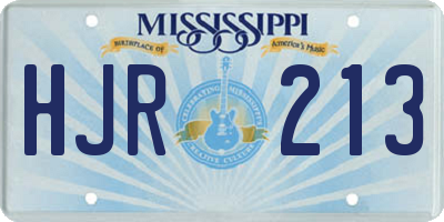 MS license plate HJR213