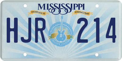 MS license plate HJR214