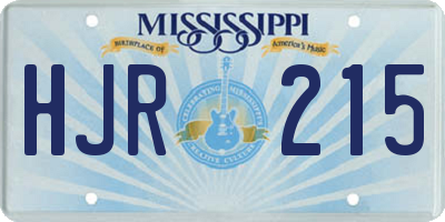 MS license plate HJR215