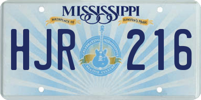 MS license plate HJR216