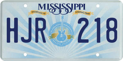 MS license plate HJR218