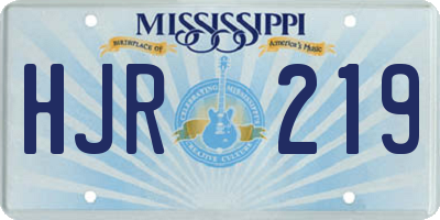 MS license plate HJR219