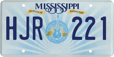 MS license plate HJR221