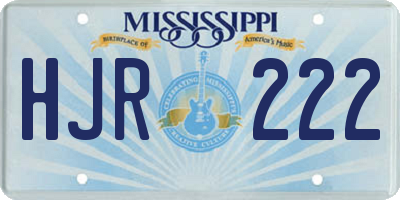 MS license plate HJR222