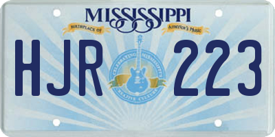 MS license plate HJR223