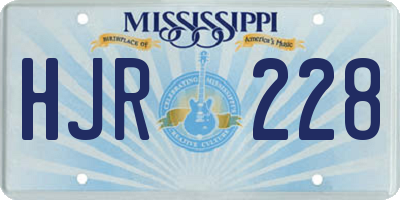 MS license plate HJR228