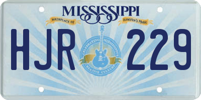 MS license plate HJR229