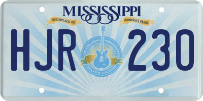 MS license plate HJR230