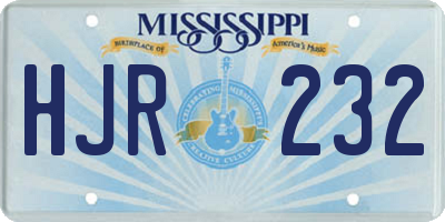 MS license plate HJR232